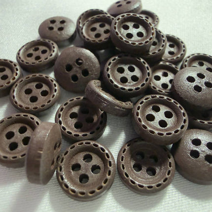 Wooden Buttons 4 - Hole 16L / 10mm - Kahanne fabrics