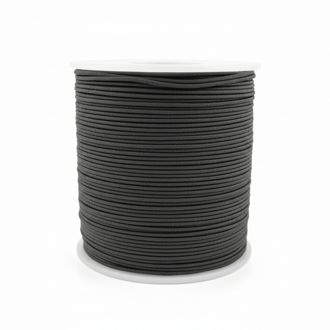 Elastic Round Cord – Black | Multiple Sizes for Sewing, Crafts & Mask Making - KAHANNE fabrics