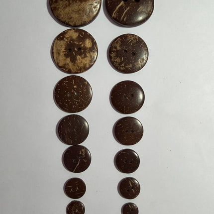 Natural Coconut Shell Buttons – 2 Hole Sewing Buttons - Kahanne Fabrics