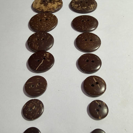 Natural Coconut Shell Buttons – 2 Hole Sewing Buttons - Kahanne Fabrics