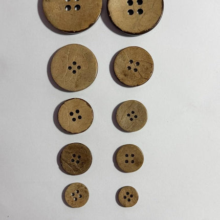 Natural Coconut Shell Buttons – 4 Hole Sewing Buttons - Kahanne Fabrics