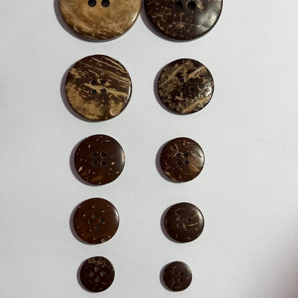 Natural Coconut Shell Buttons – 4 Hole Sewing Buttons - Kahanne Fabrics