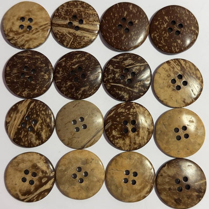 Natural Coconut Shell Buttons – 4 Hole Sewing Buttons - Kahanne Fabrics