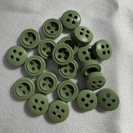 Mini Colored Wooden Buttons 4 - Hole 17L / 9mm - Kahanne fabrics