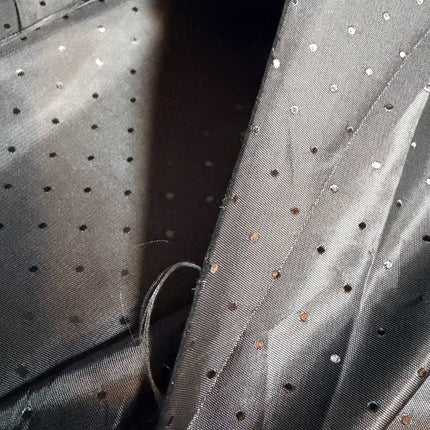 Black color Dot Jacquard Lining Fabric – Poly-Viscose Satin - Kahanne Fabrics