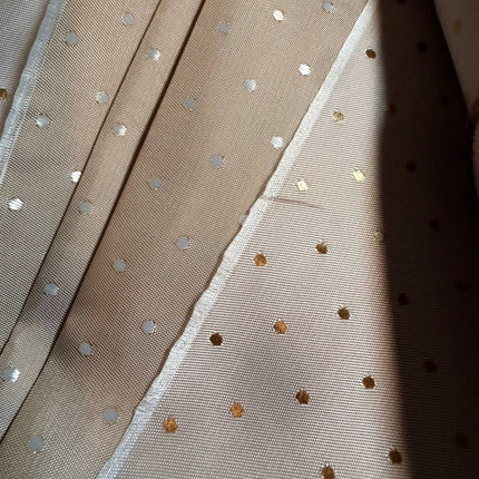 Champagne Dot Jacquard Lining Fabric – Poly-Viscose Satin - Kahanne Fabrics