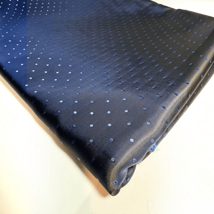 Navy color Dot Jacquard Lining Fabric – Poly-Viscose Satin - Kahanne Fabrics