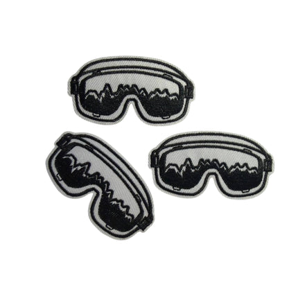 Iron - On Embroidered Appliqué – Ski Goggles Mountain Patch - Kahanne Fabrics