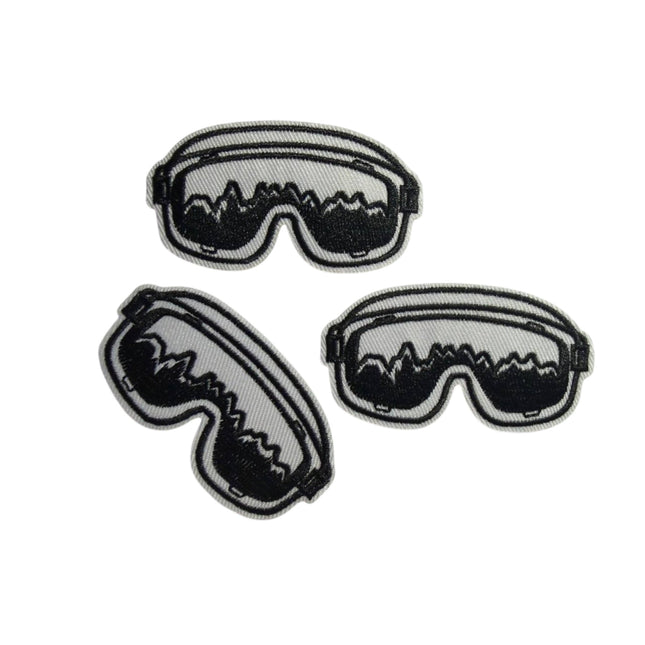 Iron - On Embroidered Appliqué – Ski Goggles Mountain Patch - Kahanne Fabrics