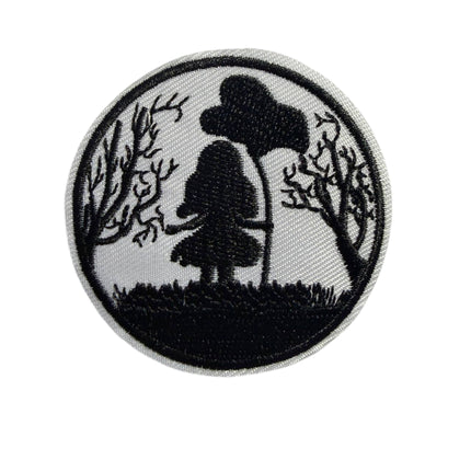 Little Girl Silhouette Iron - On Embroidered Appliqué Patch - Kahanne Fabrics