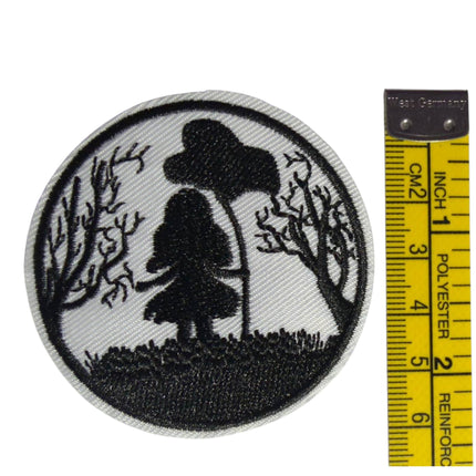 Little Girl Silhouette Iron - On Embroidered Appliqué Patch - Kahanne Fabrics