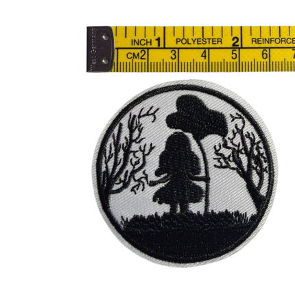 Little Girl Silhouette Iron - On Embroidered Appliqué Patch - Kahanne Fabrics