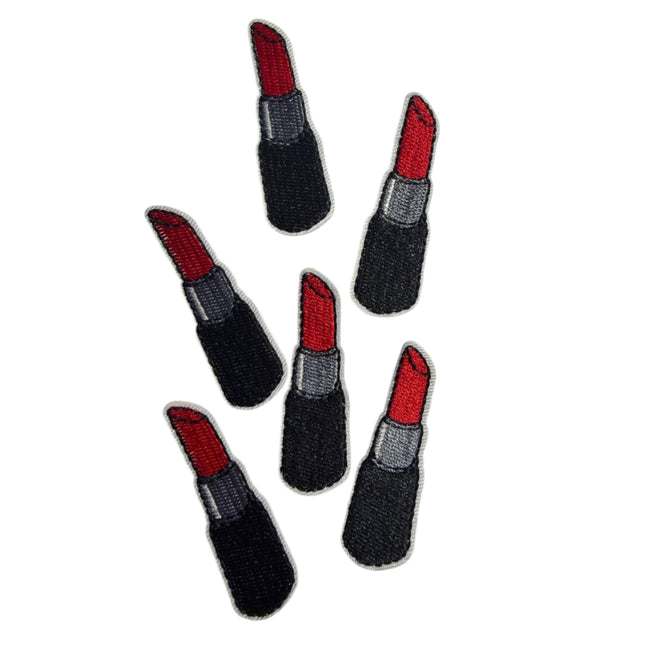 Iron - On Embroidered Appliqué – Red Lipstick Patch - Kahanne Fabrics