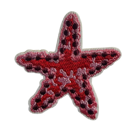 Iron - On Embroidered Appliqué – Pink Starfish Patch - Kahanne Fabrics