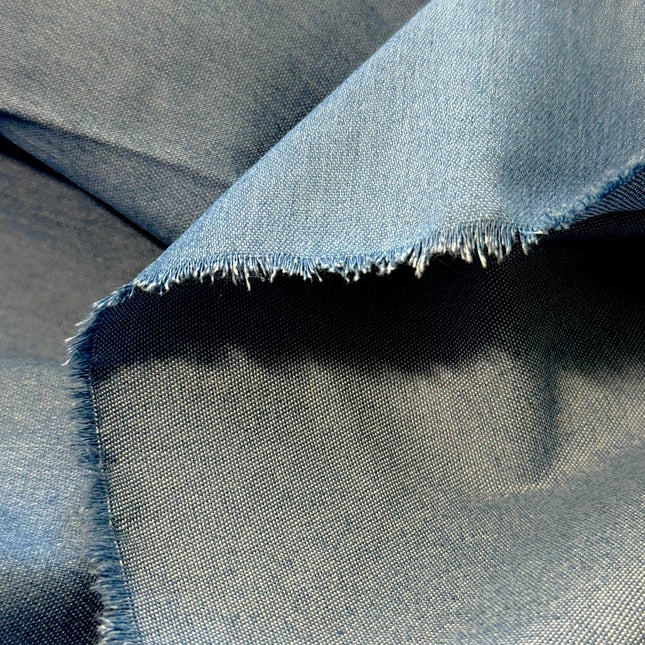 5.4oz Stretch Denim Fabric, Blissful Blue color - Kahanne Fabrics