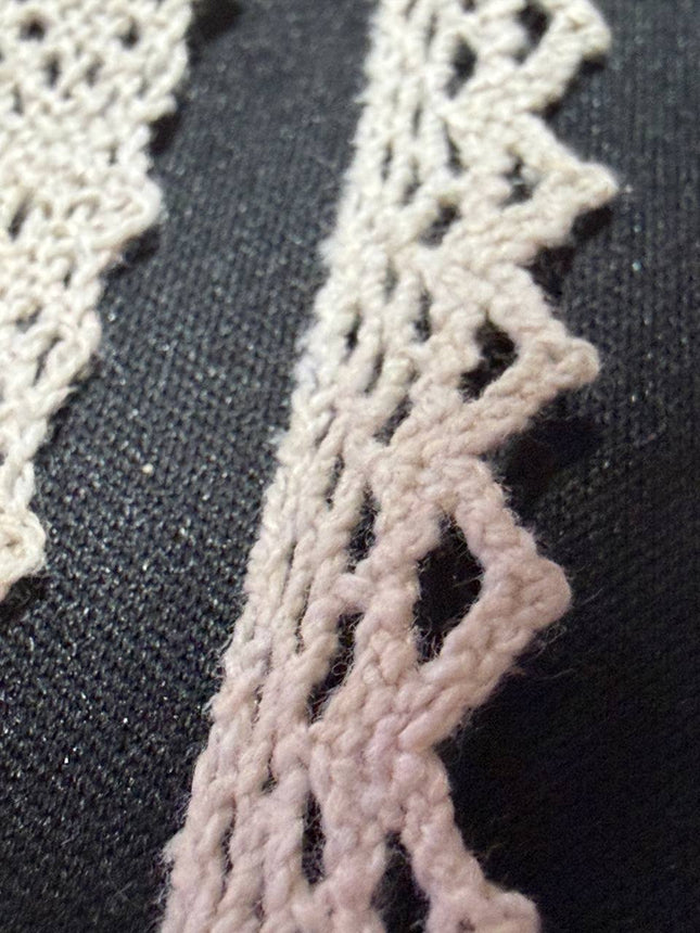 Ecru Cotton Cluny Lace Trim – Wide Diamond Openwork Lace by the Yard
