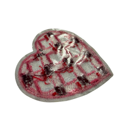 Red Heart Iron - On Embroidered Appliqué Patch, Design 12 - Kahanne Fabrics