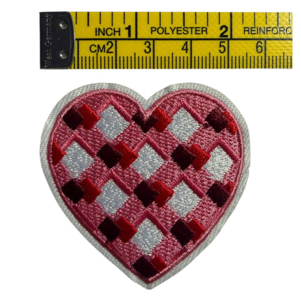 Red Heart Iron - On Embroidered Appliqué Patch, Design 12 - Kahanne Fabrics