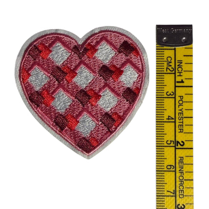 Red Heart Iron - On Embroidered Appliqué Patch, Design 12 - Kahanne Fabrics