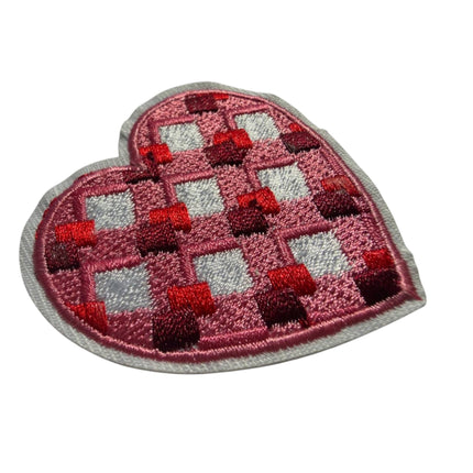Red Heart Iron - On Embroidered Appliqué Patch, Design 12 - Kahanne Fabrics