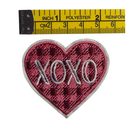 Red Heart Iron - On Embroidered Appliqué Patch, Design 13 - Kahanne Fabrics