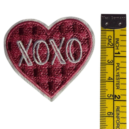 Red Heart Iron - On Embroidered Appliqué Patch, Design 13 - Kahanne Fabrics