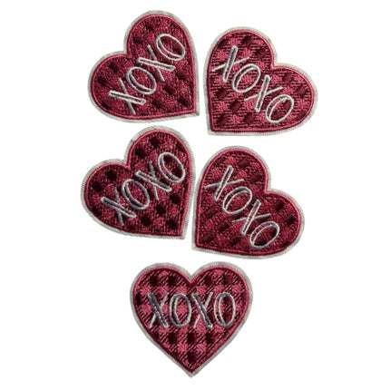 Red Heart Iron - On Embroidered Appliqué Patch, Design 13 - Kahanne Fabrics