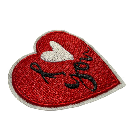 Red Heart Iron - On Embroidered Appliqué Patch, Design 14 - Kahanne Fabrics