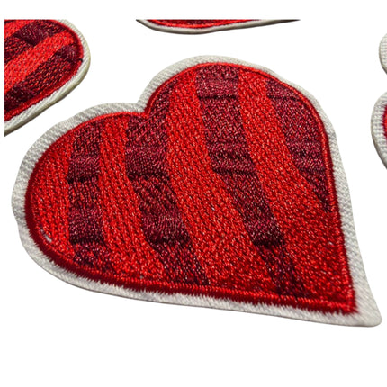 Red Heart Iron - On Embroidered Appliqué Patch, Design 15 - Kahanne Fabrics
