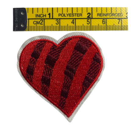 Red Heart Iron - On Embroidered Appliqué Patch, Design 15 - Kahanne Fabrics