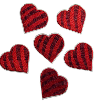 Red Heart Iron - On Embroidered Appliqué Patch, Design 15 - Kahanne Fabrics