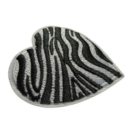 Black Heart Iron - On Embroidered Appliqué Patch, Design 16 - Kahanne Fabrics