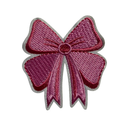 Pink Bow Iron - On Embroidered Patch Design 4 - Kahanne Fabrics