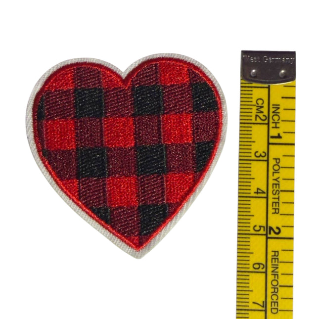 Red Heart Iron - On Embroidered Appliqué Patch, Design 5 - Kahanne Fabrics