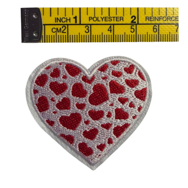 Red Heart Iron - On Embroidered Appliqué Patch, Design 6 - Kahanne Fabrics