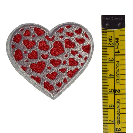 Red Heart Iron - On Embroidered Appliqué Patch, Design 6 - Kahanne Fabrics