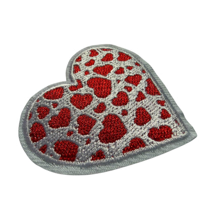 Red Heart Iron - On Embroidered Appliqué Patch, Design 6 - Kahanne Fabrics