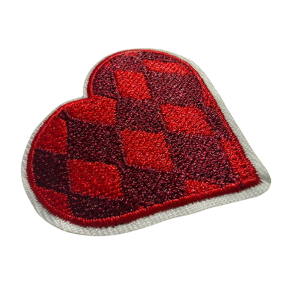 Red Heart Iron - On Embroidered Appliqué Patch, Design 7 - Kahanne Fabrics