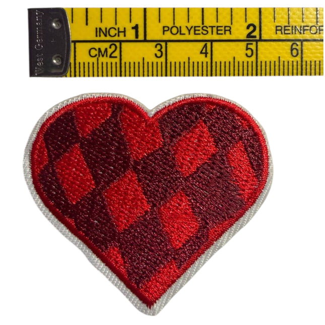 Red Heart Iron - On Embroidered Appliqué Patch, Design 7 - Kahanne Fabrics