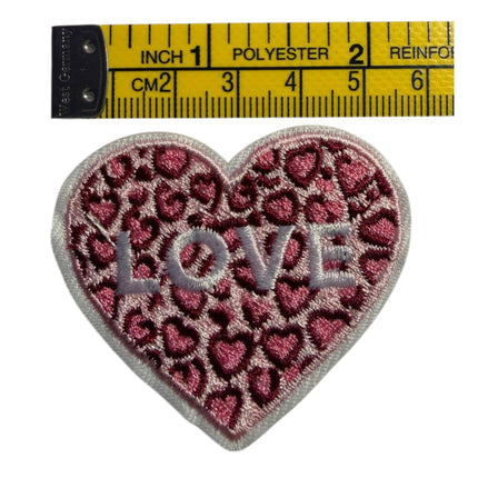 Red Heart Iron - On Embroidered Appliqué Patch, Design 8 - Kahanne Fabrics