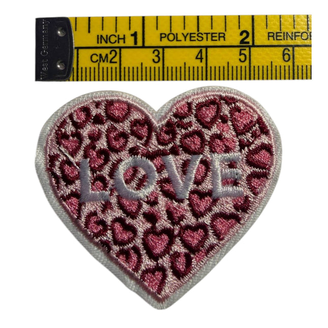 Red Heart Iron - On Embroidered Appliqué Patch, Design 8 - Kahanne Fabrics