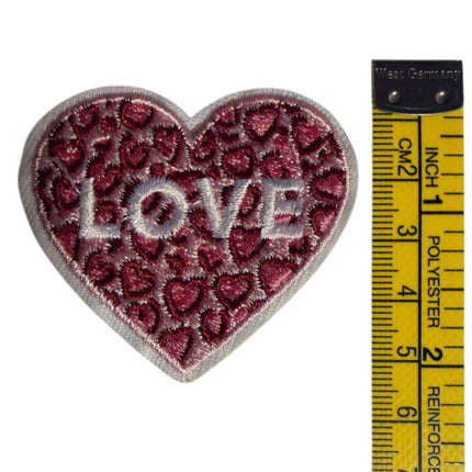 Red Heart Iron - On Embroidered Appliqué Patch, Design 8 - Kahanne Fabrics
