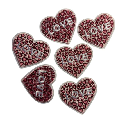 Red Heart Iron - On Embroidered Appliqué Patch, Design 8 - Kahanne Fabrics