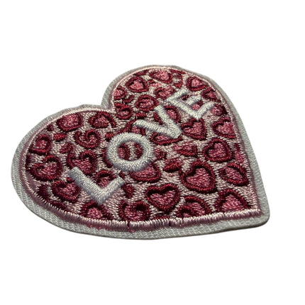 Red Heart Iron - On Embroidered Appliqué Patch, Design 8 - Kahanne Fabrics
