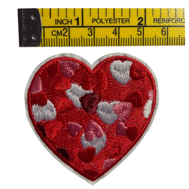 Red Heart Iron - On Embroidered Appliqué Patch, Design 9 - Kahanne Fabrics