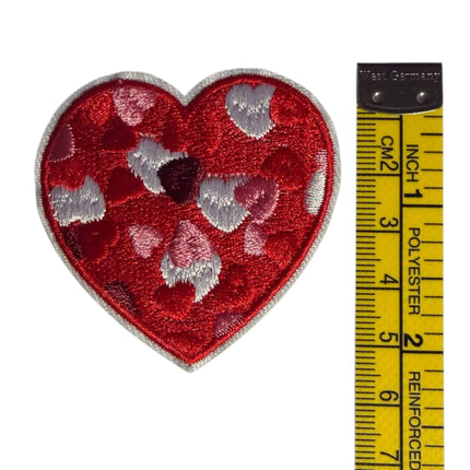 Red Heart Iron - On Embroidered Appliqué Patch, Design 9 - Kahanne Fabrics