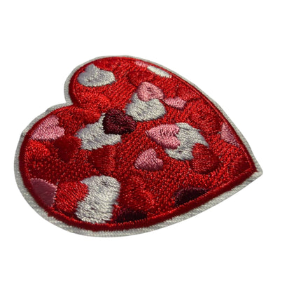 Red Heart Iron - On Embroidered Appliqué Patch, Design 9 - Kahanne Fabrics