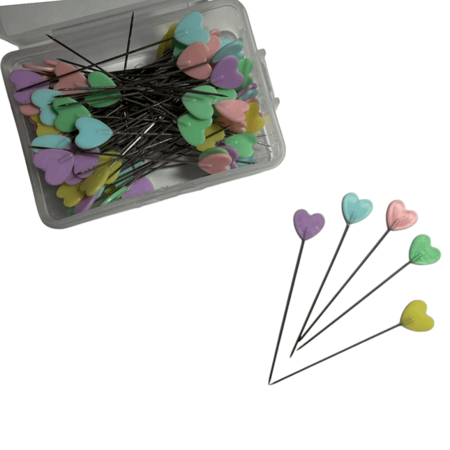 100Pcs Heart Head Pins Set - Kahanne Fabrics