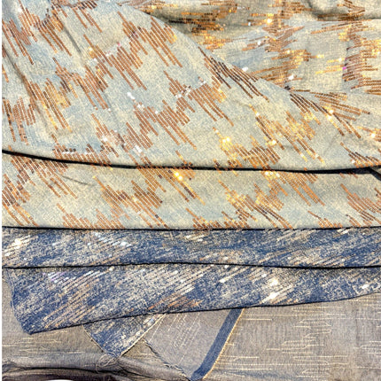 Sequin Denim Fabric - Kahanne Fabrics