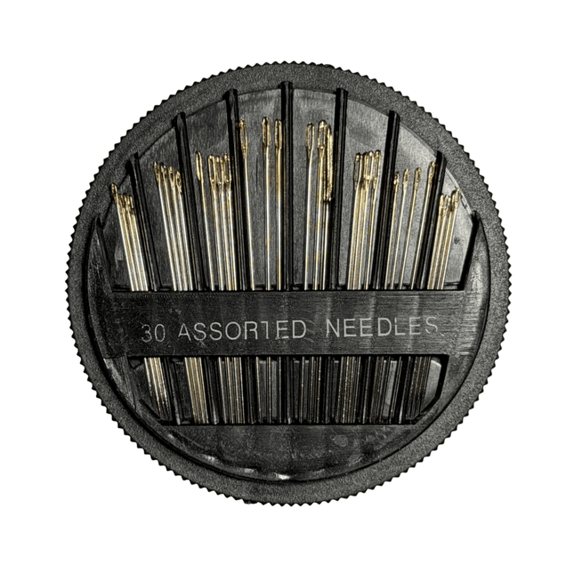Assorted Hand Sewing Needles Kit – 30 pcs in Storage Wheel (5.4 cm / 2.1 in) 